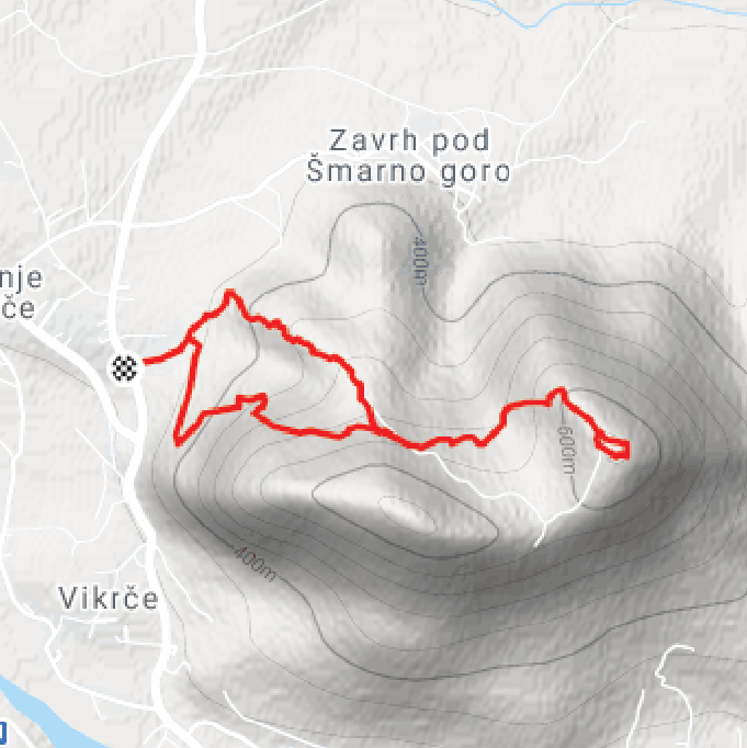 Zemljevid poti Izhodišče Pirniče